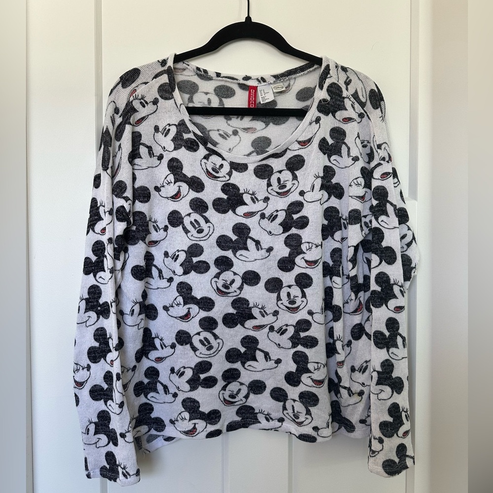H&M Mickey Mouse Lightweight Sweater Top